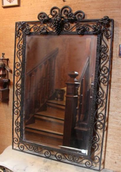Miroir cadre en fer forgé 89x62 cm