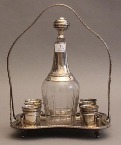 Service à liqueur en métal argenté