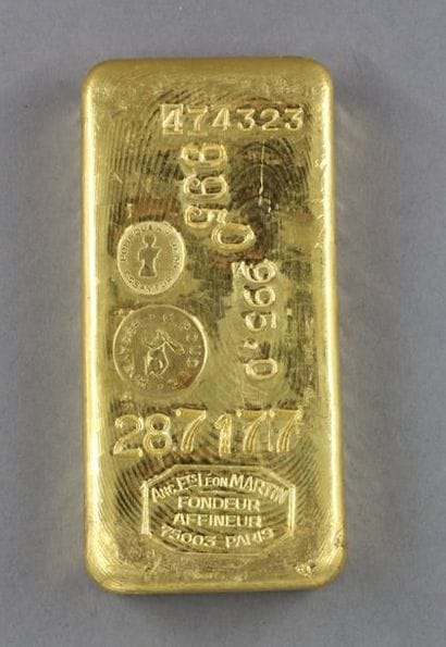 1 lingot d'or Etablissement Léon Martin n°474323...