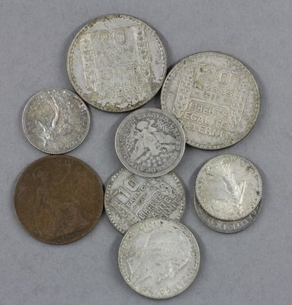 2 pièces de 20 FF Turin, 2 pièces de 10 FF...