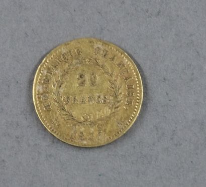 1 pièce de 20 FF en or Napoléon Empereur...