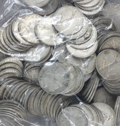 Cent trente quatre pièces de 1 FF Semeuse...