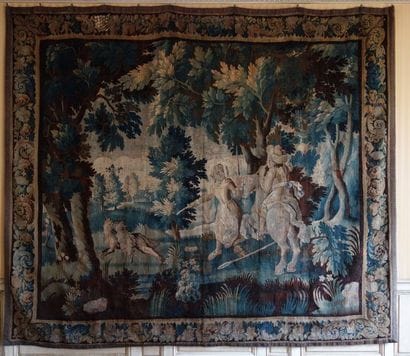 AUBUSSON : « Scène de chasse dans un sous-bois...