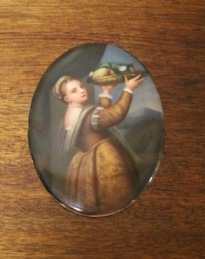 KFM Berlin Plaque ovale en porcelaine polychrome...