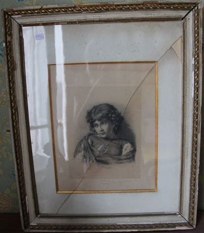 Lithographie représentant un jeune enfant...