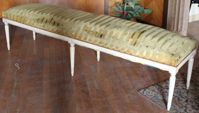 Banquette rectangulaire en bois laqué blanc...