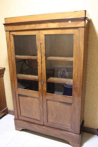 Vitrine en placage d'acajou XIXe siècle H...