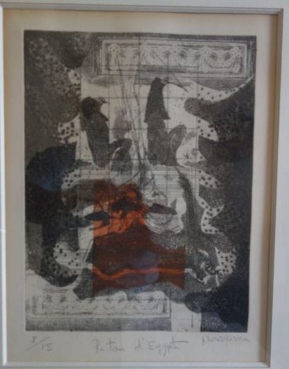 Lot de pièces encadrées, aquarelles, lithographies...