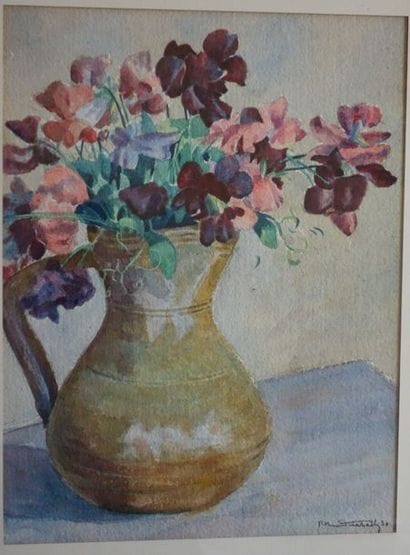 Lot de pièces encadrées, aquarelles, lithographies...