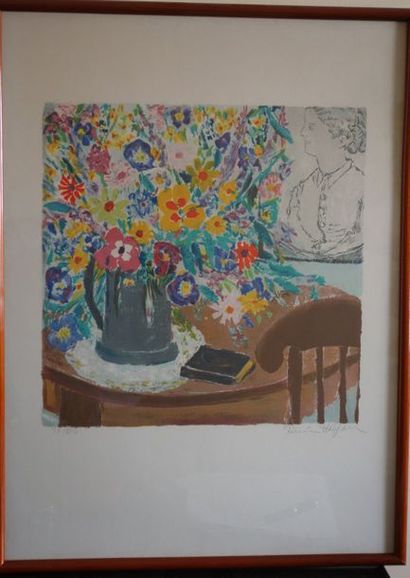 Lot de pièces encadrées, aquarelles, lithographies...