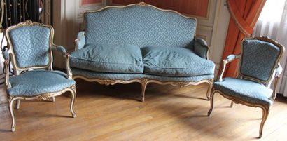 Mobilier de salon comprenant : Canapé droit...