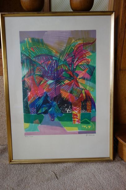 Lot de tableau, lithographies et pièces encadrées...