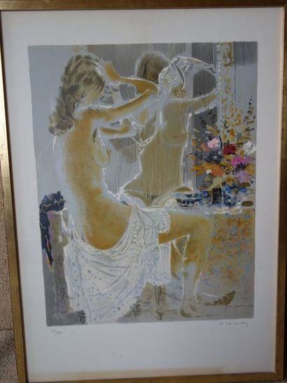 Lot de tableau, lithographies et pièces encadrées...