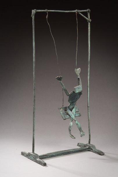 Louis CANE (1943-) Balançoire, cageot, femme...