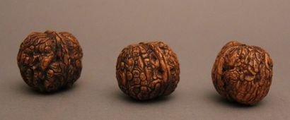 trois noix sculptées