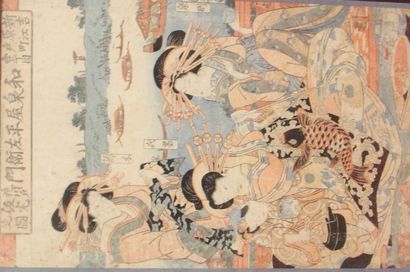 Deux estampes oban tate-e, l'une par Kuniyoshi,...