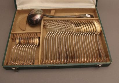 CHRISTOFLE Partie de ménagère en métal argenté...