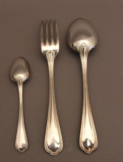 CHRISTOFLE Douze couverts de table et sept...