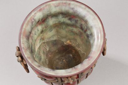 DAUM & Louis MAJORELLE Vase ovoïde en verre...