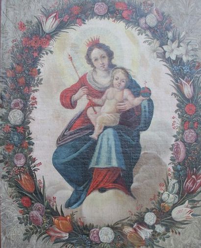 Ecole flamande du XVIIème siècle Vierge à...