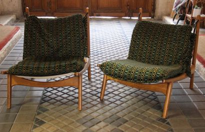 STEINER SIEGE Paire de fauteuils en bois...