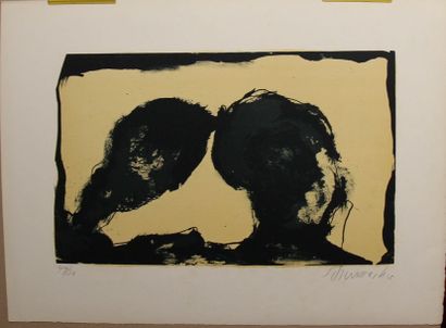 Emil SCHUMACHER (1912-1999) Composition lithographie...