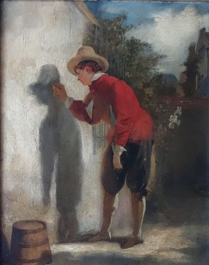 Gustave WAPPERS Jeune homme dessinant sur...