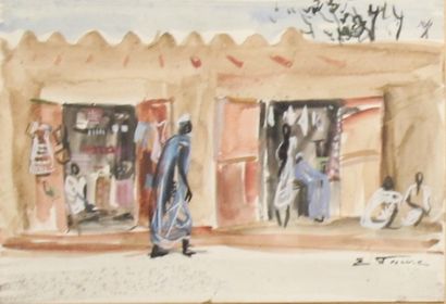 Elisabeth FAURE (1906-1964) Rue Gouache 25x35...