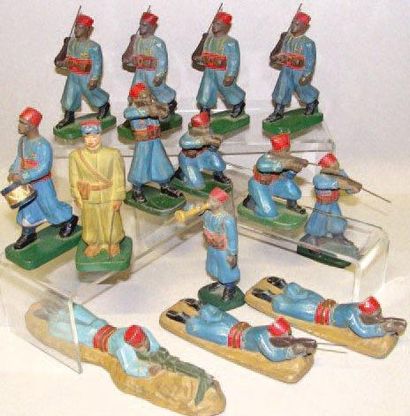 Tirailleurs algériens : 14 Turcos dont Officier...