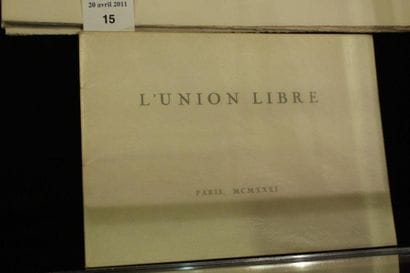 ANDRÉ BRETON
L'Union Libre. In-8 oblong....