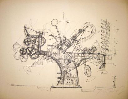 Jean TINGUELY
Machine. 41 x 55 cm. Lithographie...
