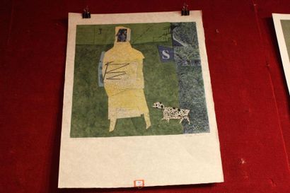 Max PAPART
Homme au chien. 47,5 x 48 cm....