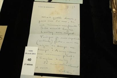 COLETTE
Lettres à Madame Veuve Rey. 2 Las...