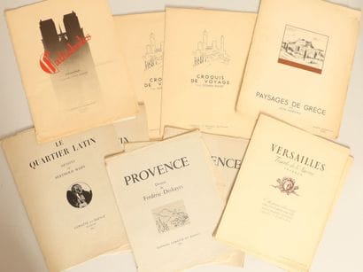 Réunion de dix portfolios d'art contenant...