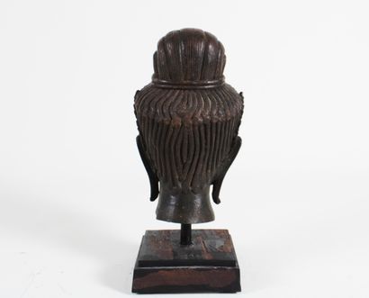 Thaïlande 1900, Tête de bouddha en bronze...