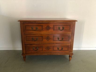 Commode époque Directoire, en merisier et...