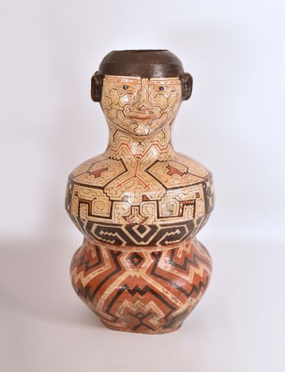 Grand vase anthropomorphe Shipibo (Amazonie...