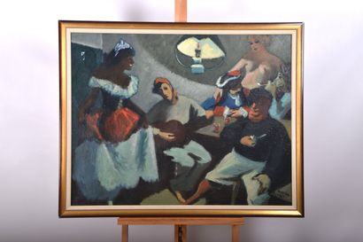 Henri MEYLAN (1895 - 1980), Taverne à Marie-Galante,...