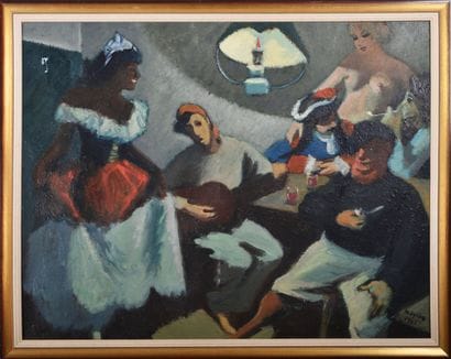 Henri MEYLAN (1895 - 1980), Taverne à Marie-Galante,...