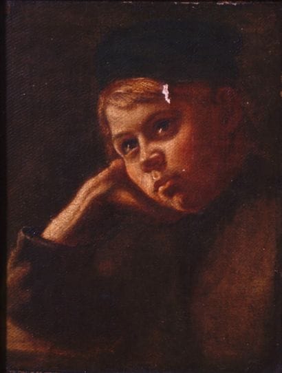 École italienne du XIXe s, Jeune garçon accoudé,...