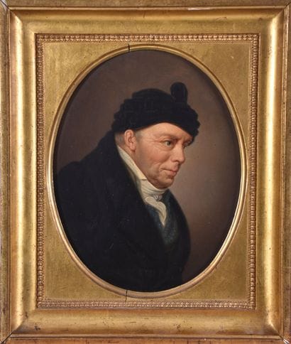 École suisse du XIXe s, Portrait d'homme...