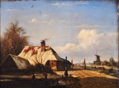 Cornelis GROENVELT (1882-1952), Ferme hollandaise...