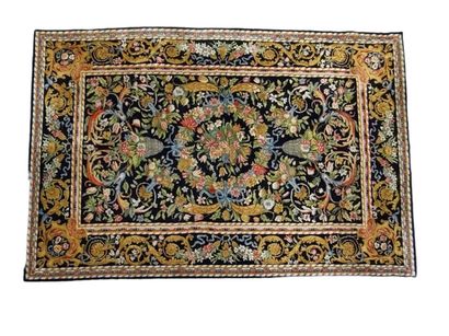 Tapis Point noué XXe, chaîne, trame et velours...