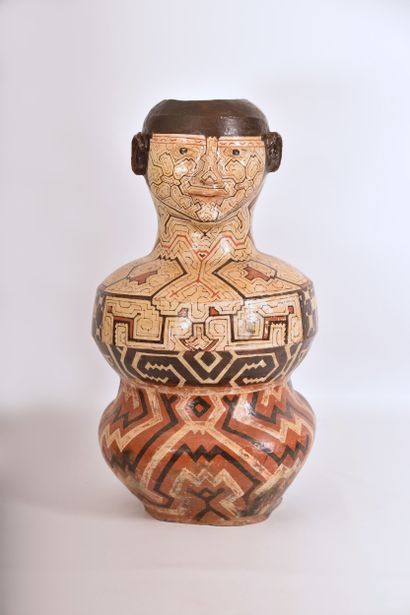 Grand vase anthropomorphe Shipibo (Amazonie...