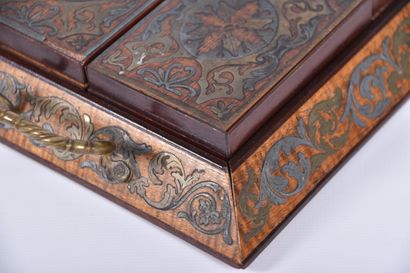 Coffret à jeu de quadrille XIXe s, en placage...