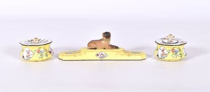 MEISSEN XIXe s, Partie de nécessaire de bureau...