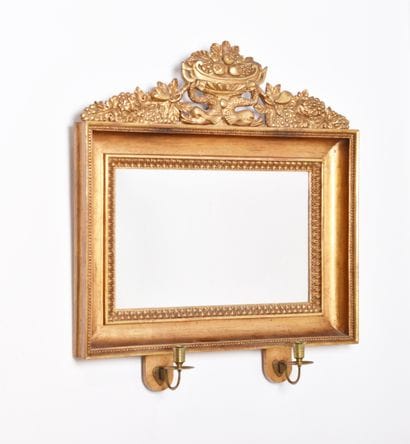 Suède XIXe s, Miroir réflecteur à deux bras...