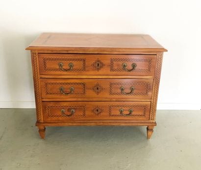 Commode époque Directoire, en merisier et...