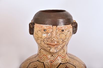 Grand vase anthropomorphe Shipibo (Amazonie...