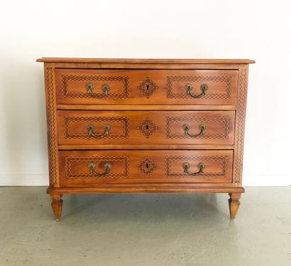 Commode époque Directoire, en merisier et...